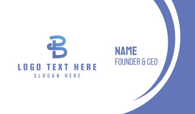 Blue Curvy B Business Card Image Preview