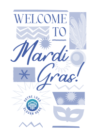 Mardi Gras Mask Welcome Poster Image Preview