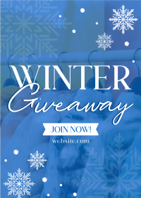 Winter Snowfall Giveaway Flyer Design