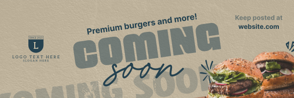 Burgers & More Coming Soon Twitter Header Design