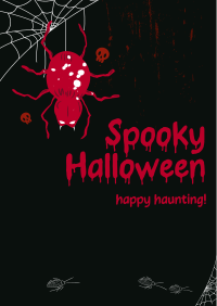 Halloween Spider Greeting Poster Design
