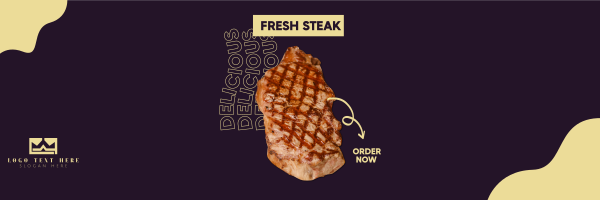 Fresh Steak Twitter Header Design Image Preview