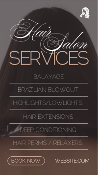 Minimalist Hair Salon Services Instagram Reel Image Preview