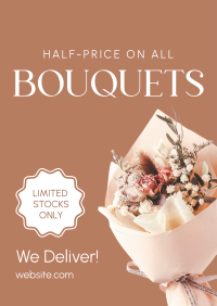 Discounted Bouquets Poster Design