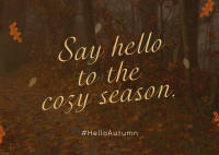 Hello Autumn Greeting Postcard Image Preview