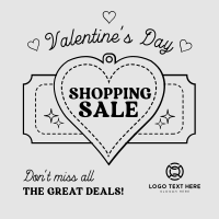 Minimalist Valentine's Day Sale Instagram Post Design
