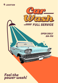Retro Car Wash Flyer Image Preview