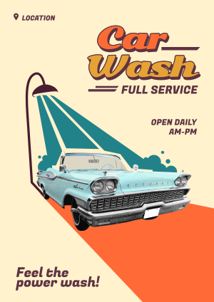 Retro Car Wash Flyer Image Preview