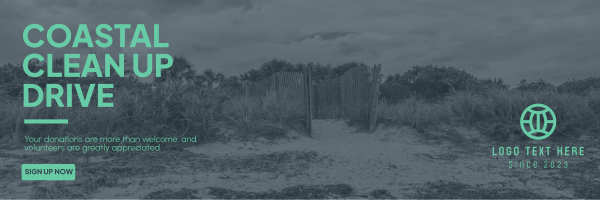Beach Clean Up Twitter Header Design Image Preview