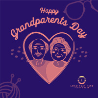 Heart Grandparents Greeting  Instagram post Image Preview