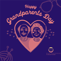 Heart Grandparents Greeting  Instagram post Image Preview