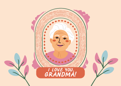 Greeting Grandmother Frame Postcard Image Preview