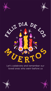 Candles for Dia De los Muertos Facebook Story Design