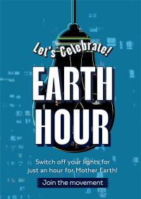 Earth Hour Light Bulb Flyer Design