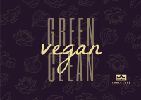 Green Clean and Vegetarian Postcard Design