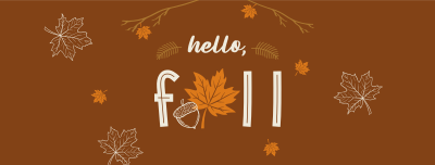 Hello Fall Greeting Facebook cover Image Preview