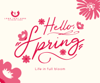 Hello Spring Greeting Facebook Post Design