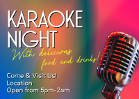 Karaoke Night Bar Postcard Image Preview