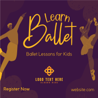 Kids Ballet Lessons Instagram Post Design