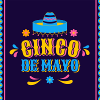 Colorful Hat in Cinco De Mayo Instagram Post Design