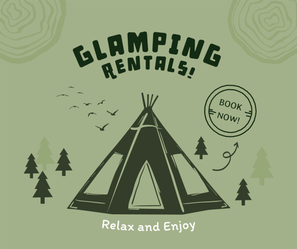 Weekend Glamping Rentals Facebook Post Design Image Preview