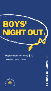 Boy's Night Out Facebook Story Design