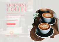 Early Morning Coffee Postcard Design