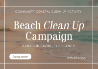 Beach Clean Up Drive Postcard Design