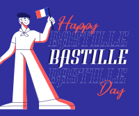 Hey Hey It's Bastille Day Facebook Post Design