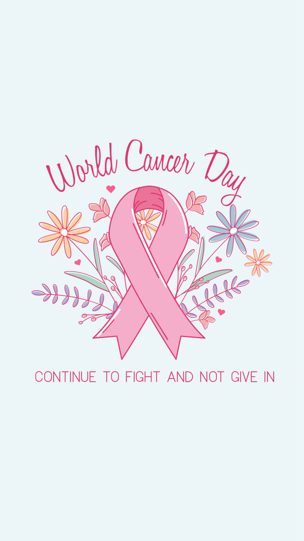 Cancer Day Floral Instagram Story Design Image Preview