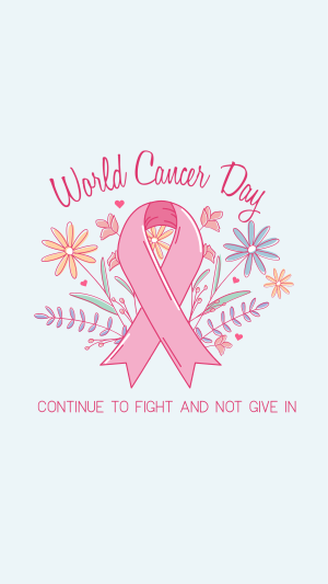 Cancer Day Floral Instagram story