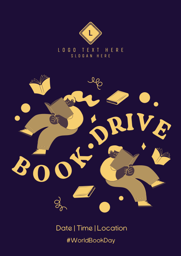 Donate Books, Fill Hearts Poster Design