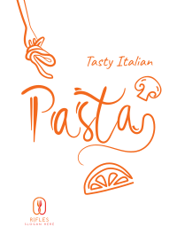 Italian Pasta Script Text Flyer Image Preview