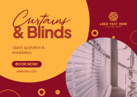 Curtains & Blinds Installation Postcard Design