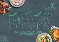 Rustic Food Catering Service Postcard Design