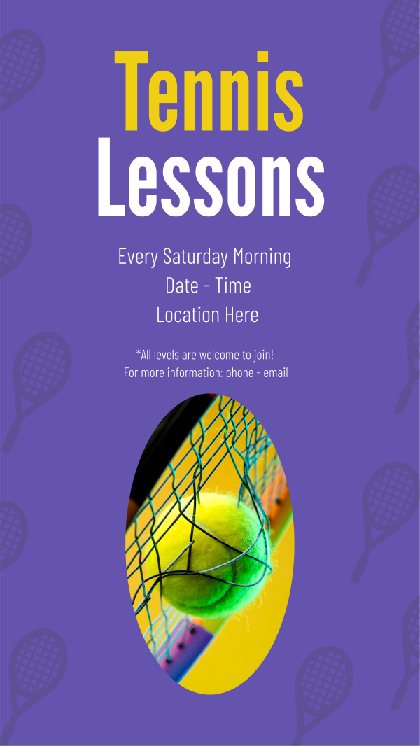 Tennis Lesson Instagram Story Design Image Preview