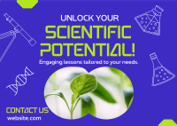 Private Science Tutor Postcard Design