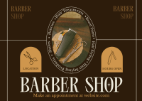 Rustic Barber Shop Postcard Image Preview