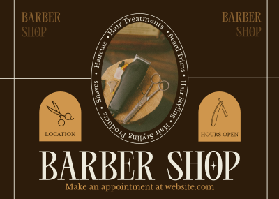 Rustic Barber Shop Postcard Image Preview