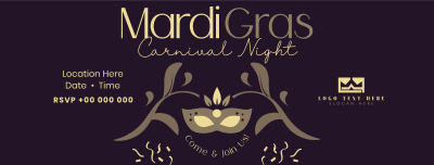 Mardi Gras Carnival Night Facebook cover Image Preview