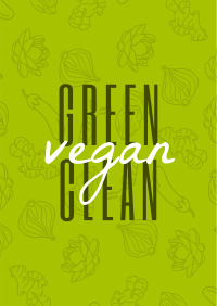 Green Clean and Vegan Poster Design