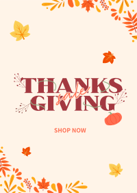 Thanksgiving Autumn Sale Poster Image Preview