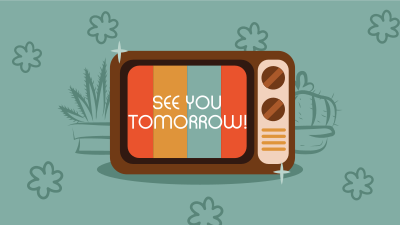 Retro TV Greeting Facebook event cover Image Preview