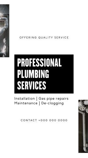 Minimalist Plumbing Service Facebook story Image Preview