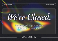 Business Closing Hours Postcard Design