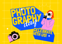 Photography Day Celebration Postcard Design