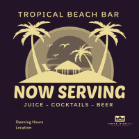 Tropical Beach Bar Instagram post Image Preview