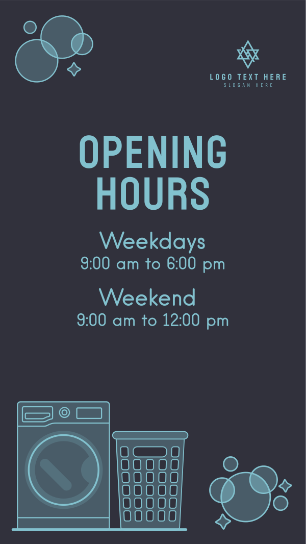 Laundry Shop Hours Instagram Story Design Image Preview