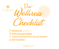 Wellness Checklist Facebook Post Design
