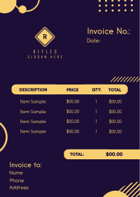 Quirky Memphis Pop Invoice Design